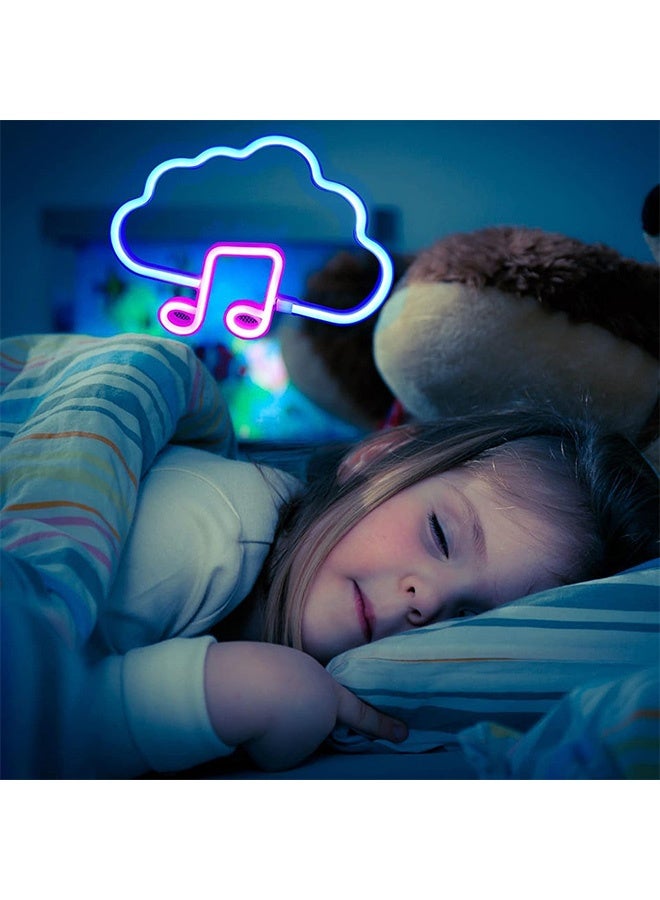 Peachjoy Neon Night Light,Neon Sign Music Note Decor,USB or battery powered neon wall decoration,for Bedroom Kids Room Wedding Bar Party Decoration (Blue/Pink)  - Image 5