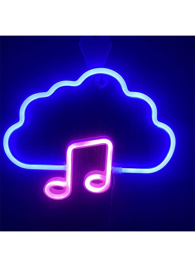Peachjoy Neon Night Light,Neon Sign Music Note Decor,USB or battery powered neon wall decoration,for Bedroom Kids Room Wedding Bar Party Decoration (Blue/Pink)  - Image 4