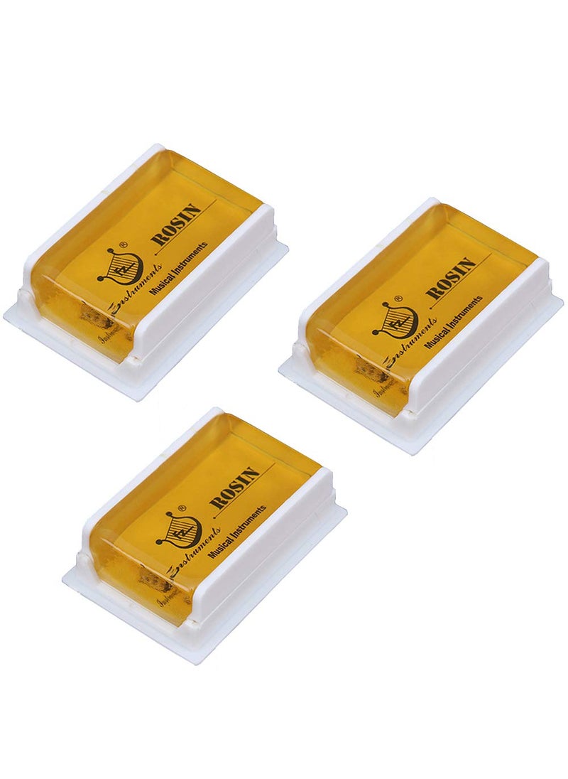 EastyGold Rosin Natural for Violin Cello Viola Rosin Light Low Dust for Bows String Music Instrument Accessory Yellow with Case 3 Pack  - Image 1