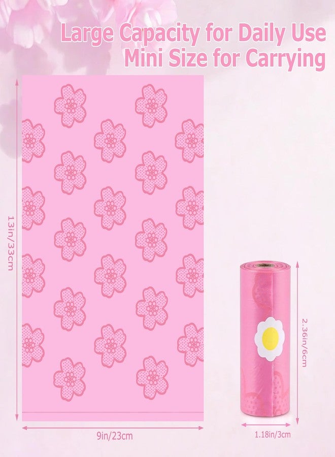 Fezog 180 PCS Sanitary Napkin Disposal Bags Cherry Blossom Scented, Pink Disposable Sanitary Bag Personal Care Disposal for Tampons Trash Bag, Disposable Mini Bags for Women Privacy Handling Bag Diaper Sack - Image 2