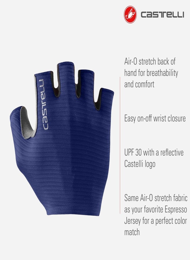CASTELLI Men’s Espresso Glove, Short-Finger Cycling Gloves with Padding & UPF Protection for Road & Gravel Biking - Belgian Blue - Medium - Image 2