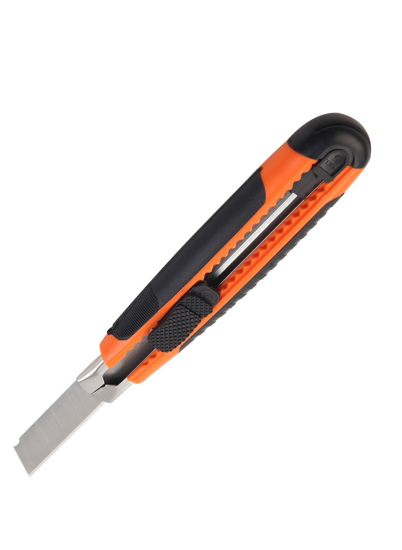 KSEIBI - 18 Mm Utility Knife Progrip with Safety Lock, Orange, Soft Grip Material, SK5 Blade Material, Smooth, Easy To Install, for Cutting Carpet, Cardboard, Box, Wrapping, Handicrafts and Maintenance Tool. - Image 1