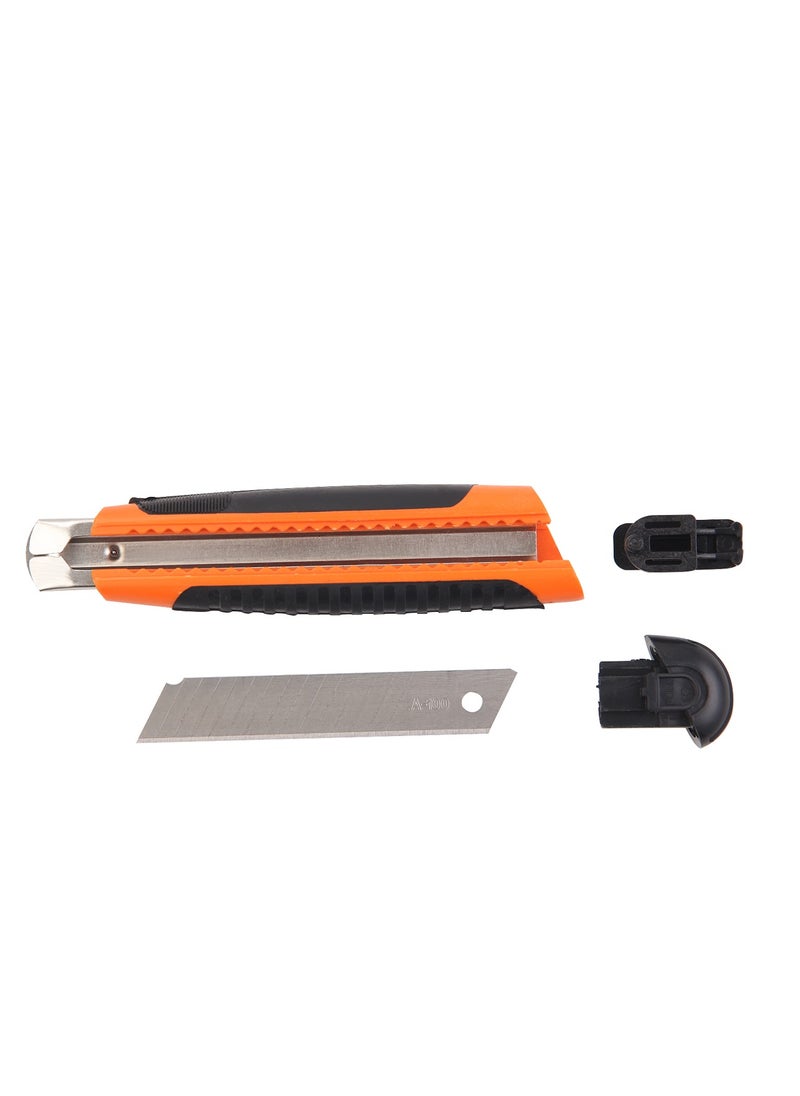 KSEIBI - 18 Mm Utility Knife Progrip with Safety Lock, Orange, Soft Grip Material, SK5 Blade Material, Smooth, Easy To Install, for Cutting Carpet, Cardboard, Box, Wrapping, Handicrafts and Maintenance Tool. - Image 1