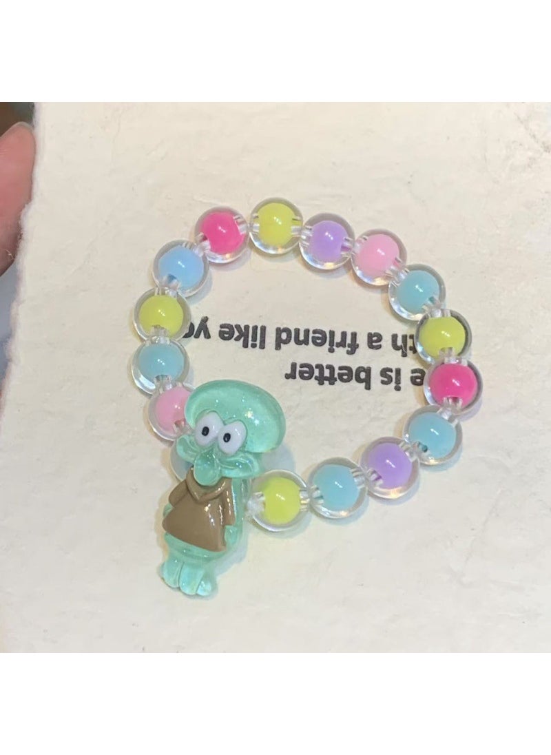 Generic - Cartoon Bracelet Kids Colorful Bead Jewelry C-76 squidward - Image 1