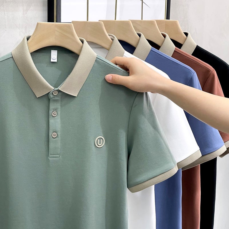 Casual And Comfortable Embroidered Polo Shirt Men'S Thin Business Fashion Loose Men'S Short-Sleeved T-Shirt Trendy Brand - Image 2