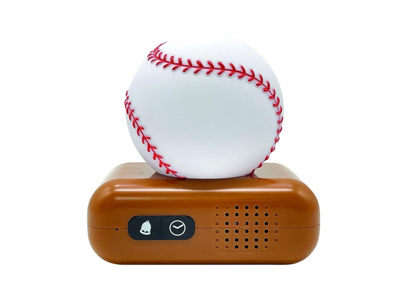 LEXiBOOK, Baseball - Baseball Nightlight Alarm Clock, Sounds and Melodies, LCD Backlit Screen, Luminous, Snooze, Brown/White, RL800BL - Image 2