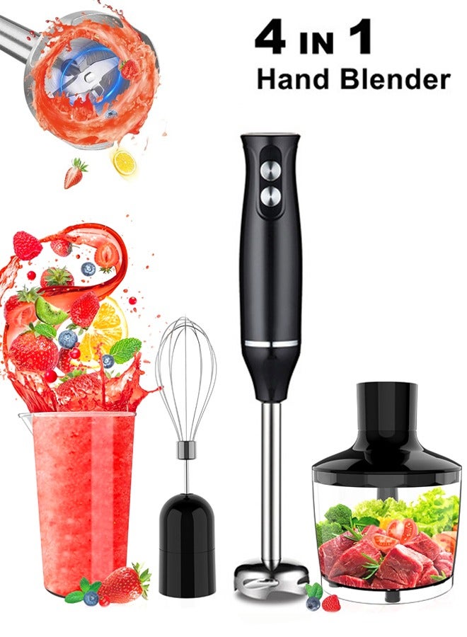 500ml Hand Blender Set Bpa Free Children's Food Chopper Portable Blender Stainless Steel Whisk Easy To Clean Detachable Suitable For Baby Food, Soups, Juices, Meats  - Image 1