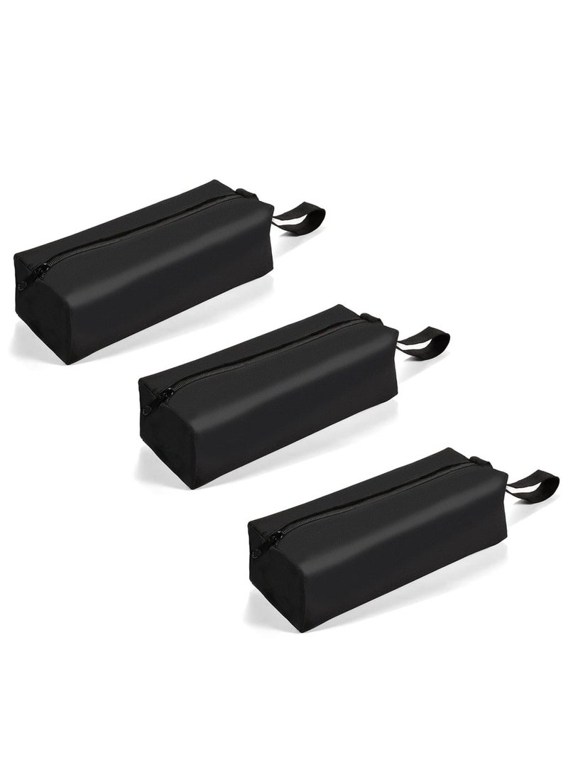 SYOSI 3 Pack Small Tool Bag with Zipper - Heavy Duty Multi-purpose Tool Pouch Bags with Waterproof Oxford Canvas - Ideal for Tools, Gadgets, Cosmetics, Stationary - Black (9.8 x 3.3 x 2.7 Inch) - Image 1