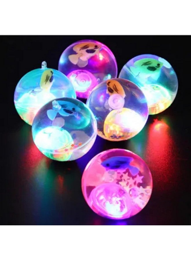 فافيلا كرة لعبة FAVELA LED الوامضة المرتدة للأطفال | كرة لعبة ممتعة للأطفال الصغار والأطفال | كرة مطاطية شفافة مملوءة بالماء ومشرقة - هدية إرجاع (عبوة من 3 قطع) - Image 2