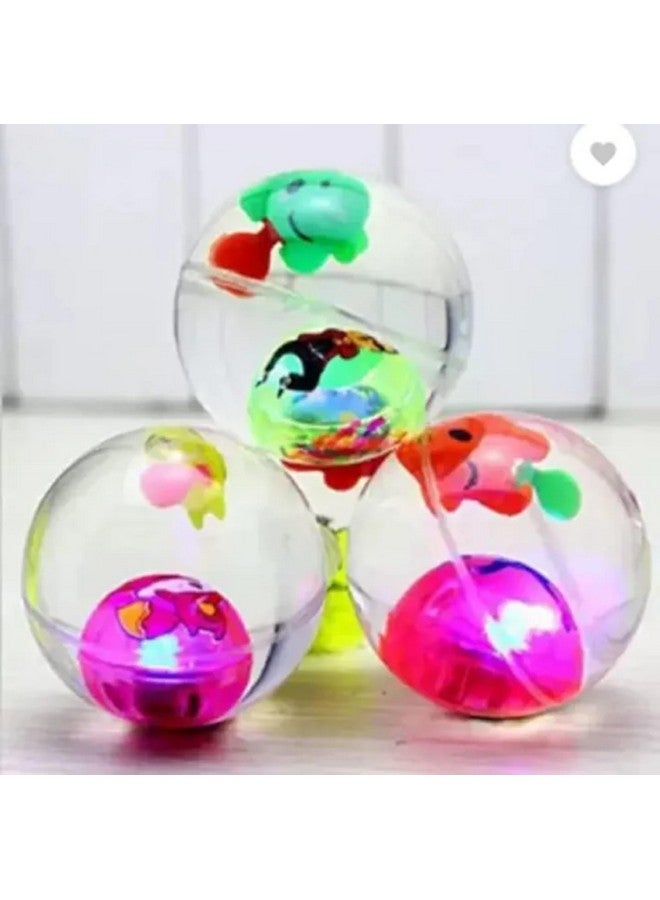 فافيلا كرة لعبة FAVELA LED الوامضة المرتدة للأطفال | كرة لعبة ممتعة للأطفال الصغار والأطفال | كرة مطاطية شفافة مملوءة بالماء ومشرقة - هدية إرجاع (عبوة من 3 قطع) - Image 1