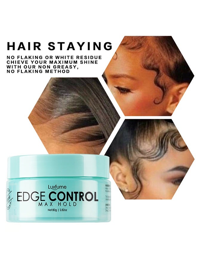Luxfume Edge Control, Booster Extra Strength Moisture Thick Coarse Hair Great For Relaxed And Natural Hair Strong Hold Styling Gel 80g (Apple) - Image 3