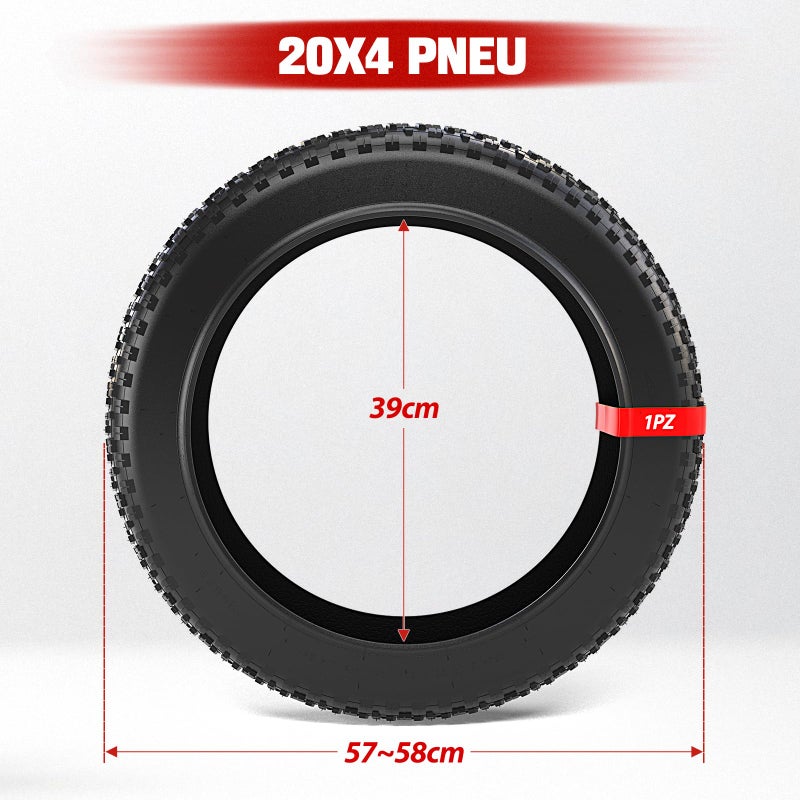 1PZ إطار دراجة فاط 1PZ F3T-2X4 20 x 4.0 لدراجة جبلية كهربائية 20 بوصة دراجة ثلجية دراجة شاطئية 20x4.10 20x4.20 20x4.25 20x4.35 20x4.40 20x4.50 - Image 2