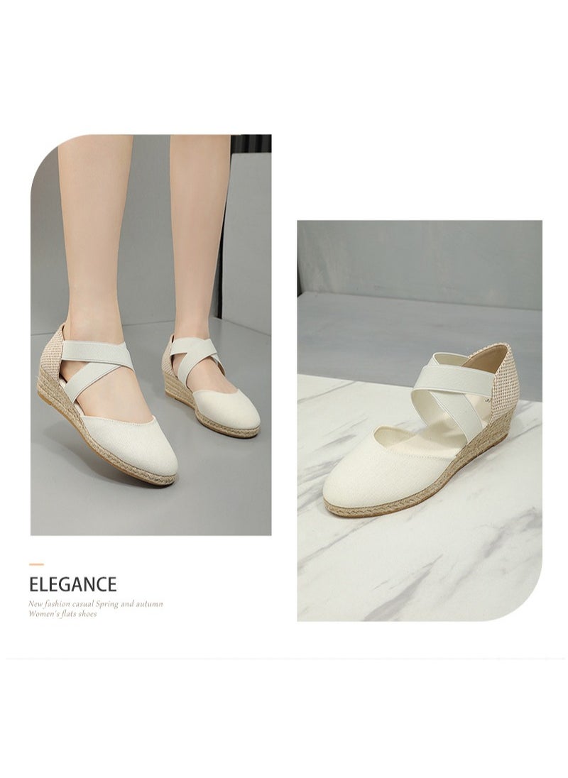 NIBEMINENT - Closed Toe Espadrille Wedges Sandals - Image 1