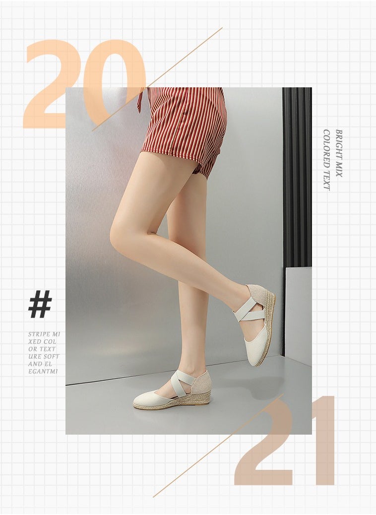 NIBEMINENT - Closed Toe Espadrille Wedges Sandals - Image 1