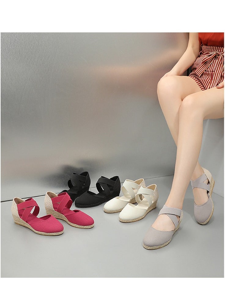 NIBEMINENT - Closed Toe Espadrille Wedges Sandals - Image 1