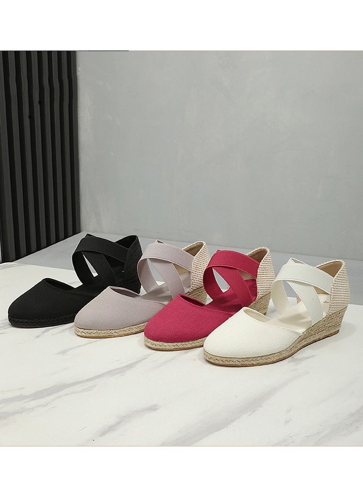 NIBEMINENT - Closed Toe Espadrille Wedges Sandals - Image 1
