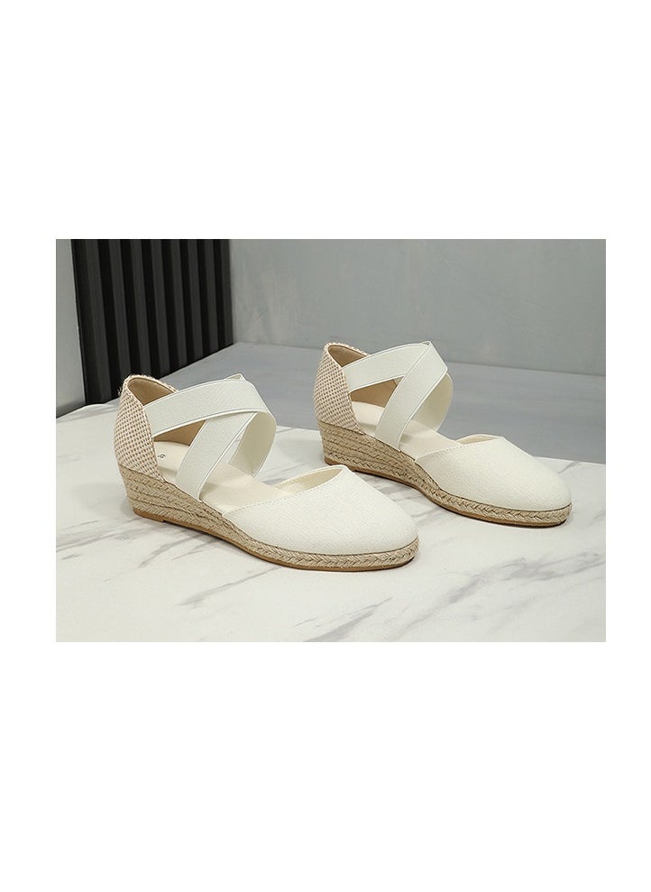 NIBEMINENT - Closed Toe Espadrille Wedges Sandals - Image 1