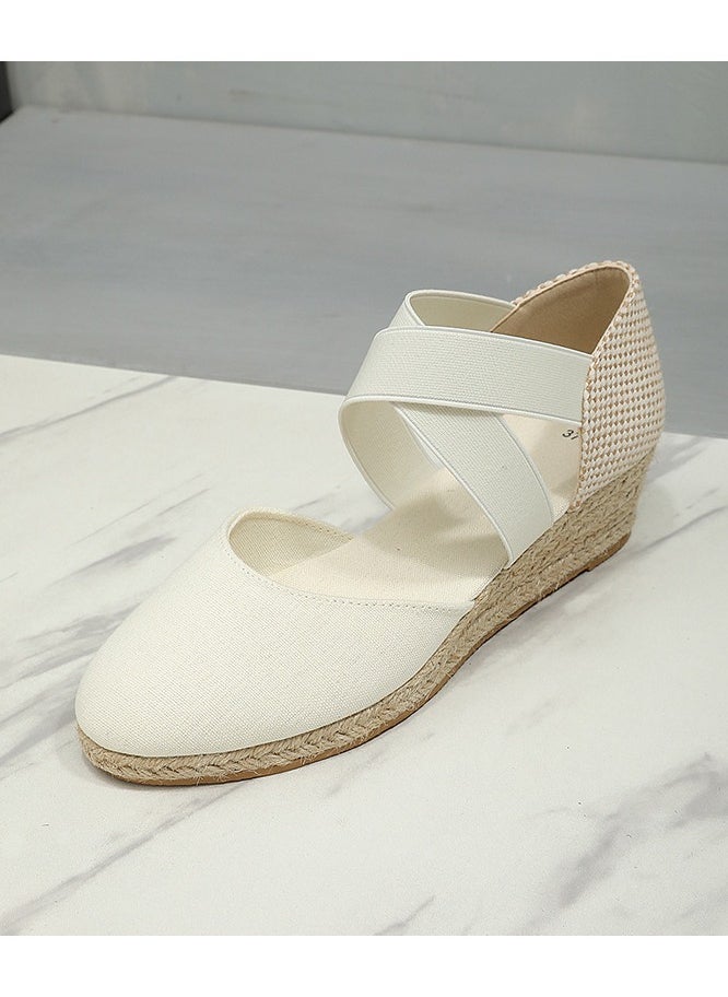 NIBEMINENT - Closed Toe Espadrille Wedges Sandals - Image 1