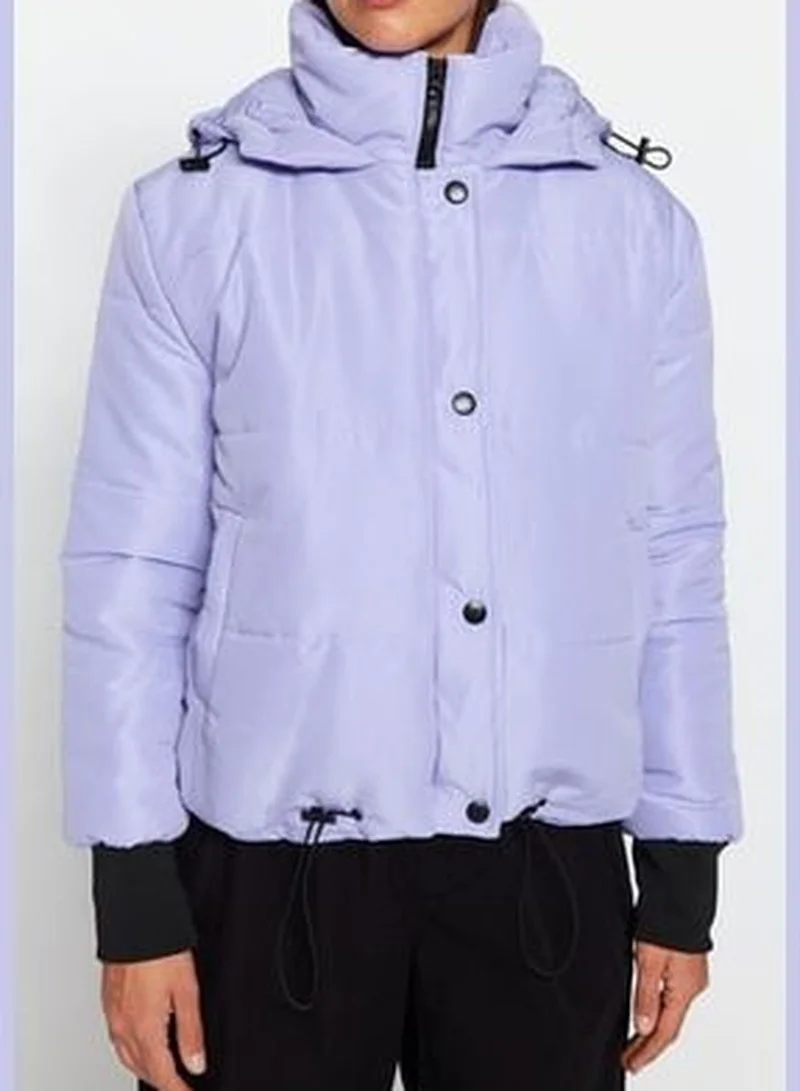 trendyol Light Blue Oversized Hooded Water-repellent Quilted Inflatable Coat TWOAW21MO0144