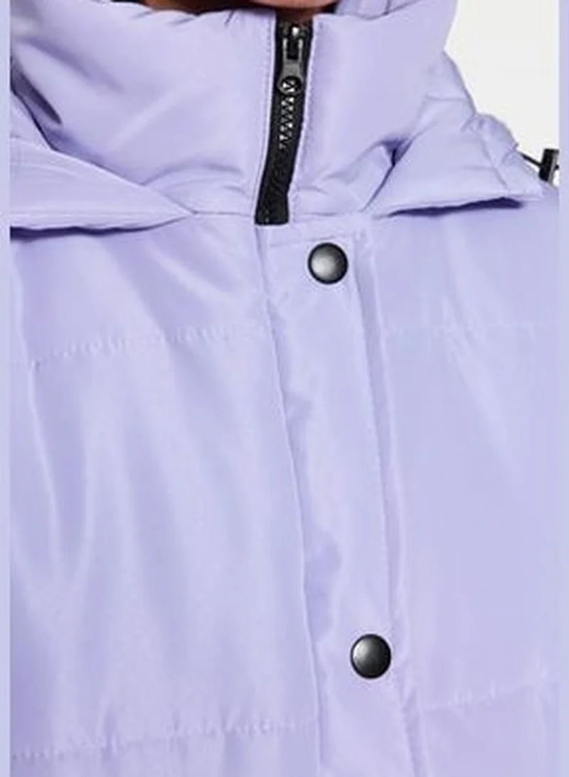 trendyol Light Blue Oversized Hooded Water-repellent Quilted Inflatable Coat TWOAW21MO0144