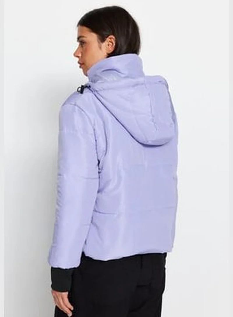trendyol Light Blue Oversized Hooded Water-repellent Quilted Inflatable Coat TWOAW21MO0144