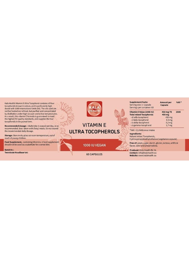 Kala Health Vitamin E 1000Iu Ultra Tocopherol 450Mg Vitamin E Vegan – All 4 Tocopherols - Image 2