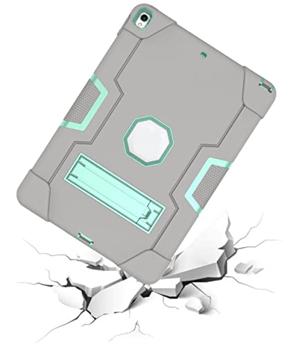 Jaorty 3 in 1 Hybrid Case for iPad Air 3 10.5" & iPad Pro 10.5" - Heavy Duty Rugged Stand, Shockproof, Anti-Slip, Anti-Scratch, Gray/Green - Image 3