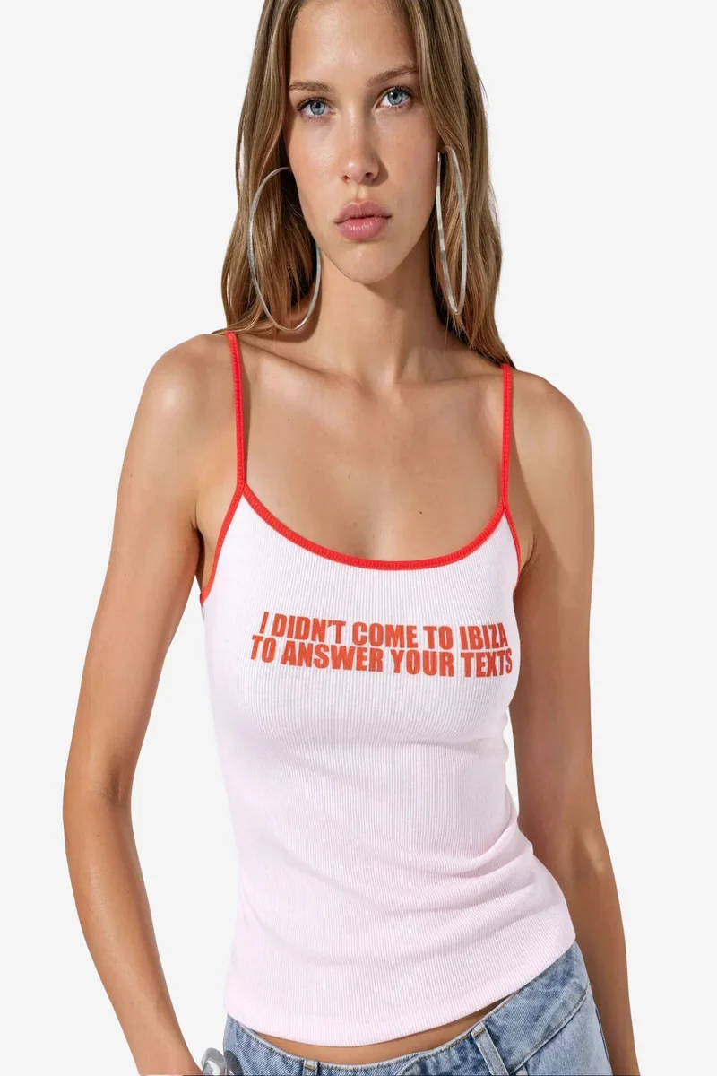 BUSEM Printed Fitted Cami Tank Top