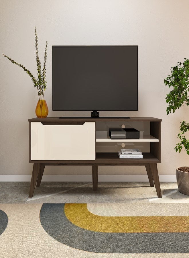 Pilati Tv Table 50"/55"  with shelve walnut color 134x60x40cm - Image 1