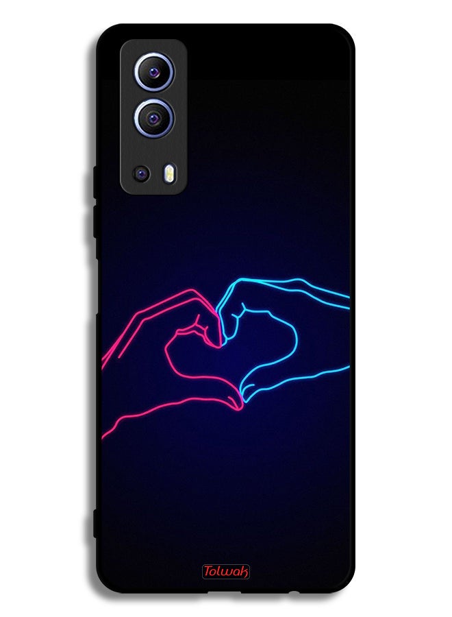 Tolwak Vivo Y72 5G Protective Case Cover Touching Hand Making Heart - Image 2
