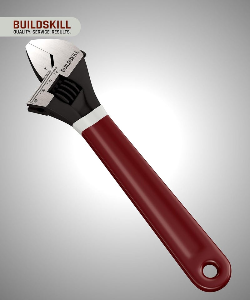 BUILDSKILL 10" 250mm Adjustable wrench | Rust proof Phosphate coating | Professional & home use plumbing tools | Comfortable Double sleeve | Adjustable spanner with lasered scale (6 months warranty) - Image 2
