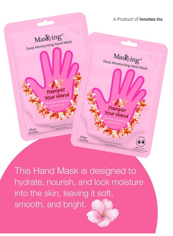 MASKING قفازات ترطيب اليدين للتغذية العميقة، الترطيب والتغذية، تفتيح، إزالة الجلد الباهت والجاف، سبا في المنزل، قناع اليدين ليدين ناعمتين وحريريتين 80غ (عبوة من 4) - Image 2