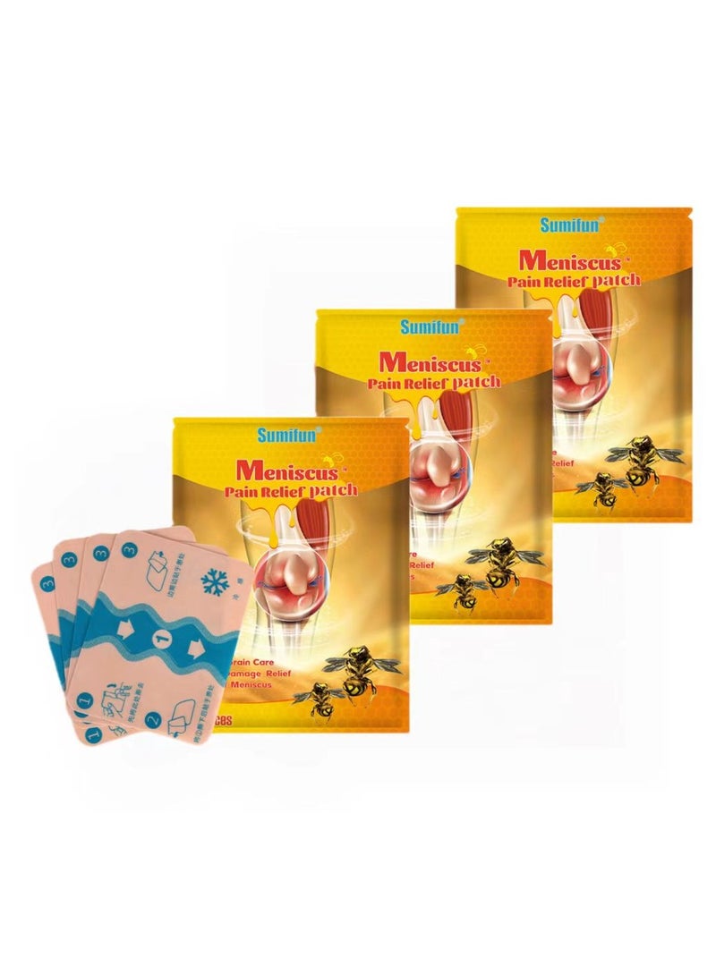 Sumifun 3-PACK Meniscus Pain Relief Plaster - Relieve pain in neck, shoulders, back, hips, joints, muscles, knees and feet 4pcs*3 - Image 1