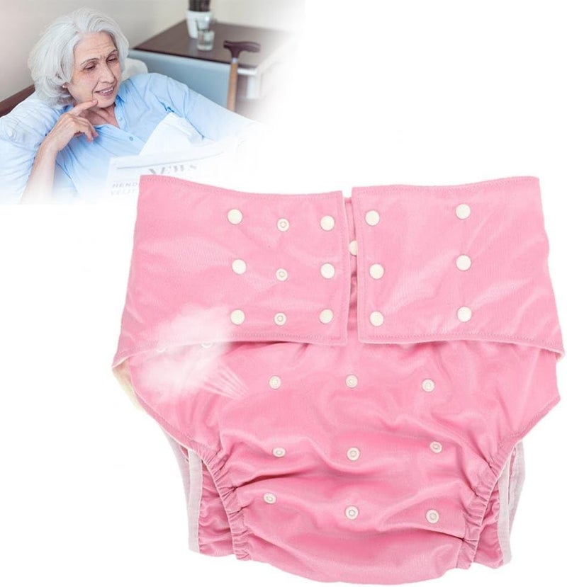 woobles Washable Adult Pocket Nappy Cover Close-Fitting Adjustable Reusable Diaper Cloth for Incontinence Care Protective Underwear, Suitable for Men Women Teen(Pink)-Pink - Image 1