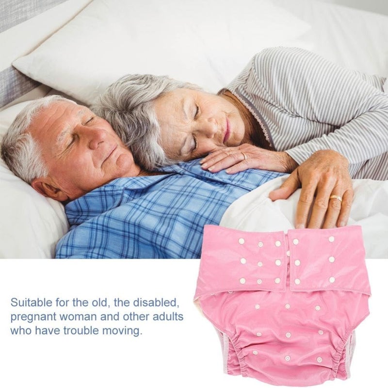 woobles Washable Adult Pocket Nappy Cover Close-Fitting Adjustable Reusable Diaper Cloth for Incontinence Care Protective Underwear, Suitable for Men Women Teen(Pink)-Pink - Image 2