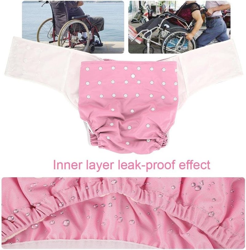 woobles Washable Adult Pocket Nappy Cover Close-Fitting Adjustable Reusable Diaper Cloth for Incontinence Care Protective Underwear, Suitable for Men Women Teen(Pink)-Pink - Image 5