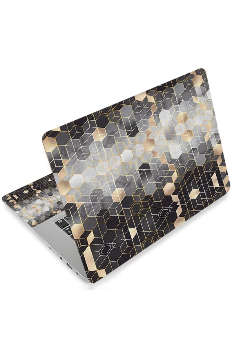 AORTDES 12.1 13 13.3 14 15.4 15.6 Inches Laptop Skin Sticker Universal Netbook Skin Sticker Reusable Notebook Art Protector Cover (Geometry) - Image 1
