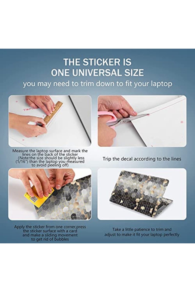 AORTDES 12.1 13 13.3 14 15.4 15.6 Inches Laptop Skin Sticker Universal Netbook Skin Sticker Reusable Notebook Art Protector Cover (Geometry) - Image 2
