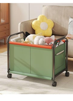 XiuWoo Large Space Metal Home Storage Cart, Toy Storage Box, Chest Storage Container, Laundry Basket, Cloth Organizer Bins with 360° Wheels, Handles for Home, Office  - Image 1