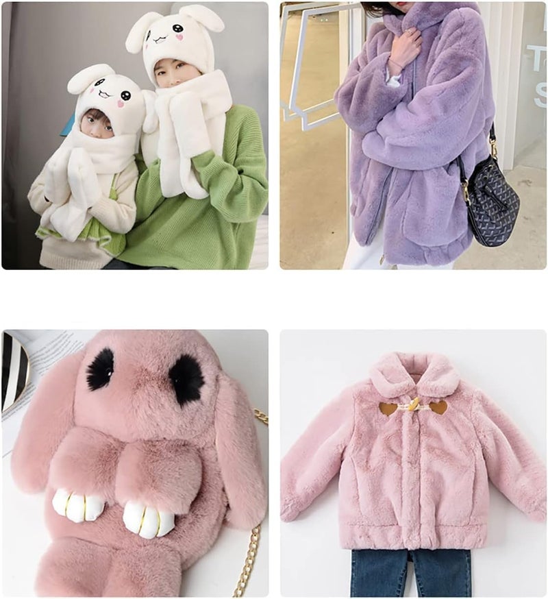 Faux Fur Faux Fur Fabric 50x50cm DIY Plush Fabric for Decoration DIY Crafts Photography Props Use Fake Fur Fabric for DIY, Craft Fur Decoration (Color : 26 Pink) - Image 4