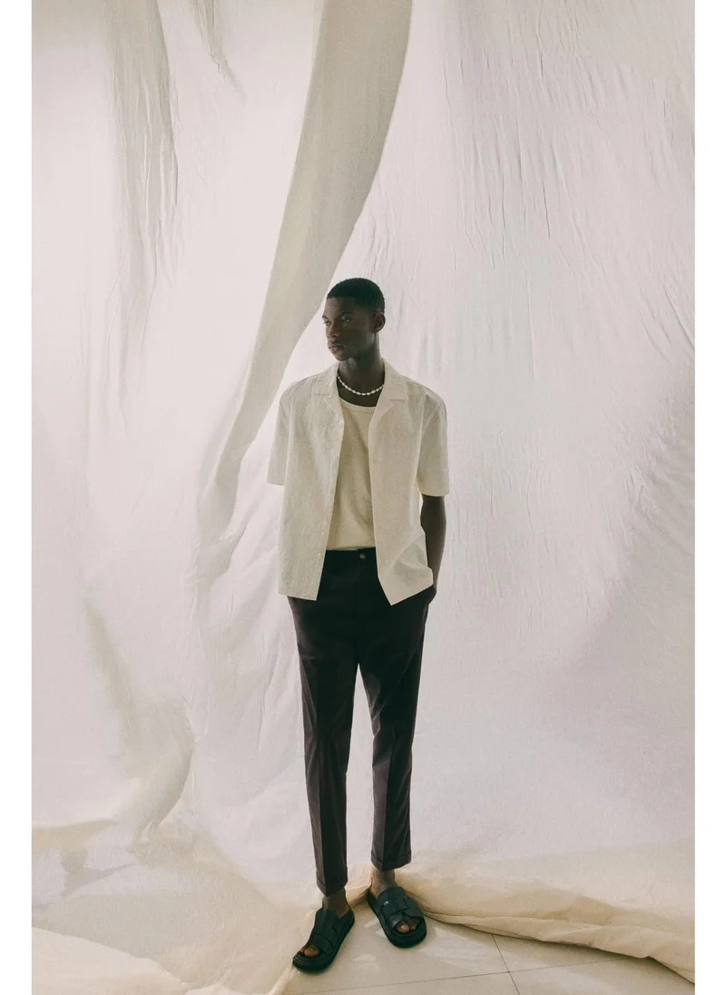 H&M Regular Fit Cropped cotton trousers