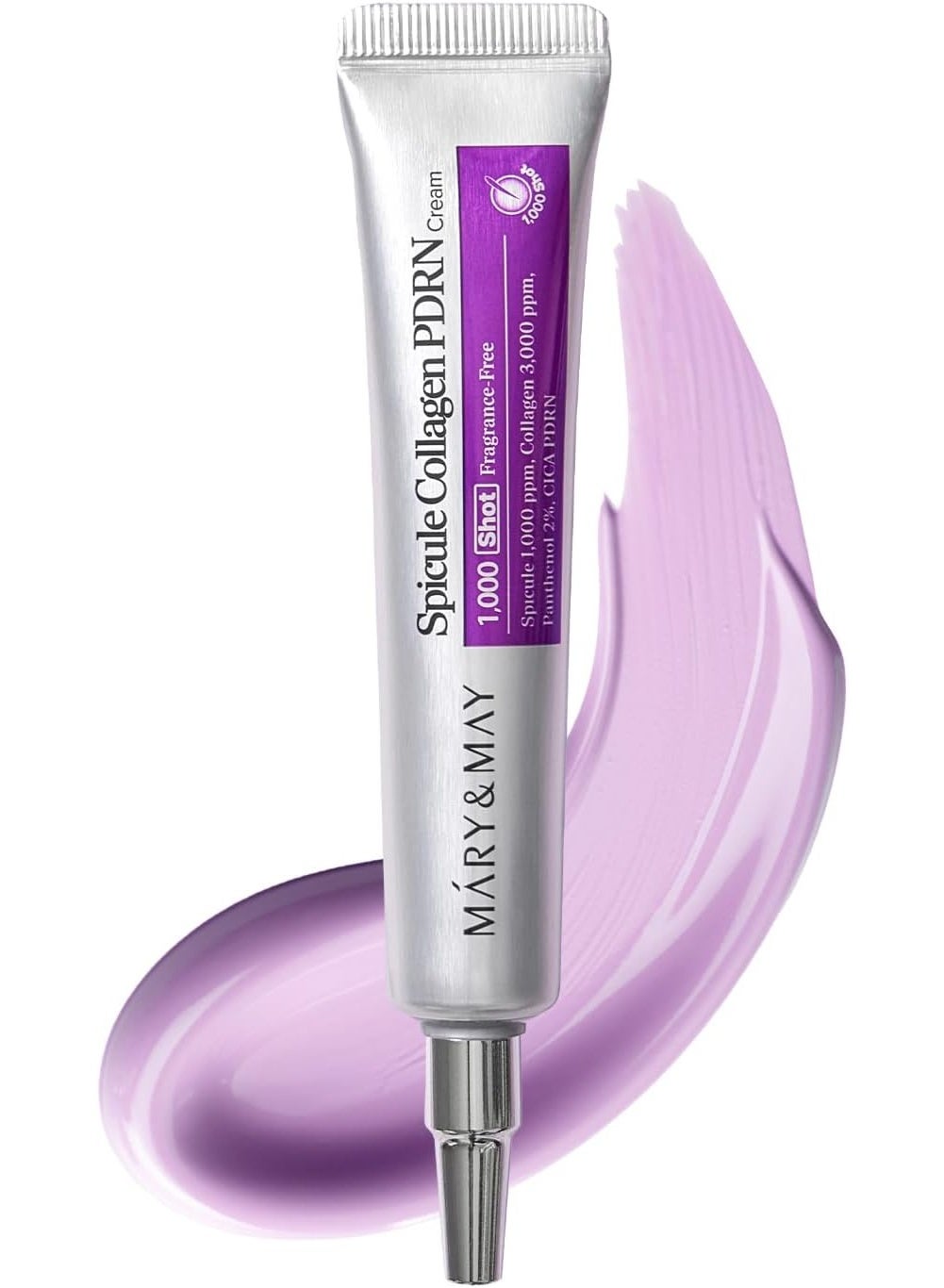 Mary&May Spicule Collagen PDRN Cream - Korean Face Moisturizer with Marine Spicules & French Collagen - Plumping Barrier Elasticity Treatment, Ceramide Panthenol for Sensitive Skin, 15g / 0.5 oz