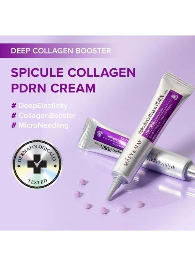 Mary&May Spicule Collagen PDRN Cream - Korean Face Moisturizer with Marine Spicules & French Collagen - Plumping Barrier Elasticity Treatment, Ceramide Panthenol for Sensitive Skin, 15g / 0.5 oz - Image 2