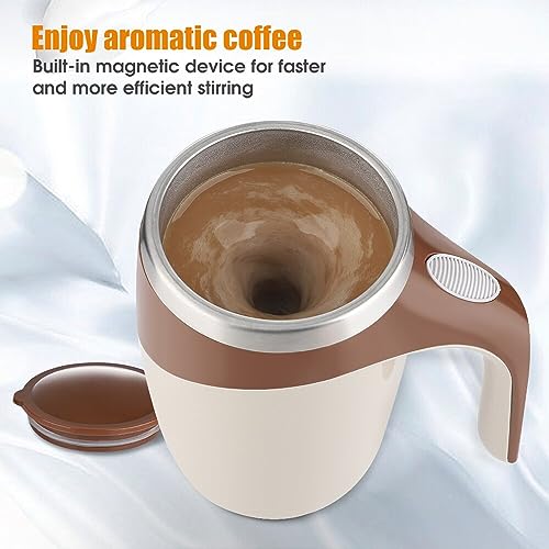 Maharsh Automatic Magnetic Stirring Coffee Mug, Rotating Home Office Travel Mixing Cup Suitable for Coffee, Milk, Cocoa and Other Beverages (Rechargable Brown) 380 ml - Image 5