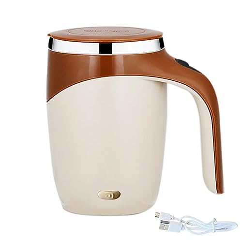 Maharsh Automatic Magnetic Stirring Coffee Mug, Rotating Home Office Travel Mixing Cup Suitable for Coffee, Milk, Cocoa and Other Beverages (Rechargable Brown) 380 ml - Image 3