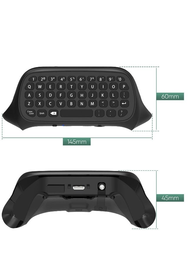 Keyboard Compatible with Xbox Series X/S/Xbox One/One S Controller,2.4G USB Gamepad keyboard with Headset Jack and 3.5mm Audio Jack,QWERTY Keyboard Mini Digital Keyboard- Black