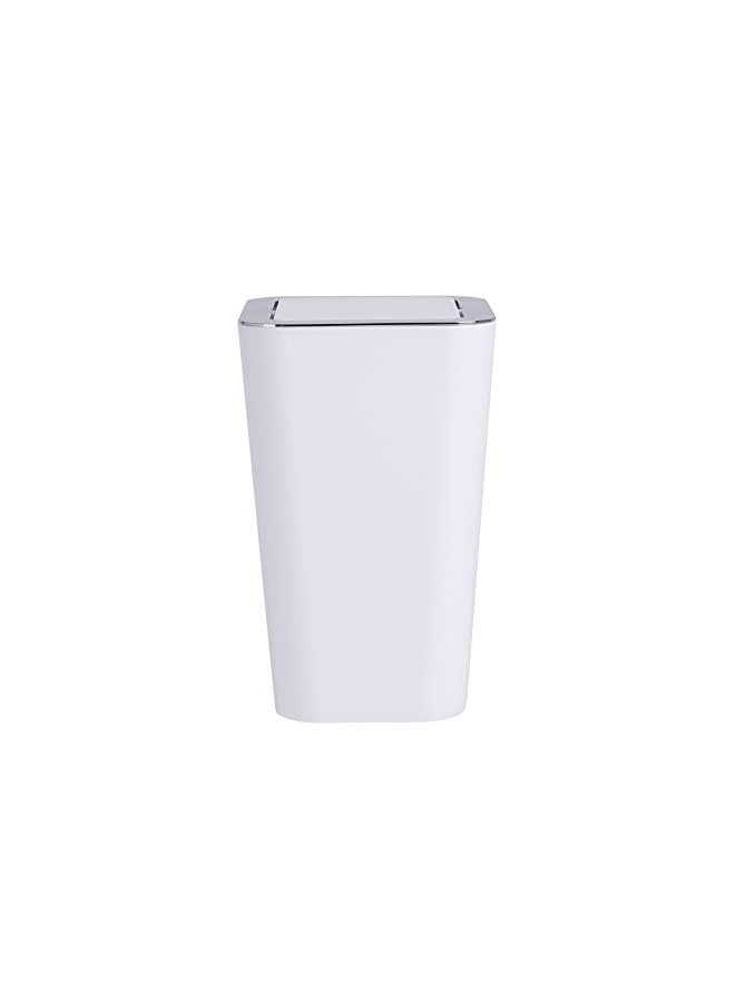 Wenko Candy Swing Cover Bin, Polystyrene, Home and Bathroom Waste Can, Lidded Dustbin, Lightweight & Sturdy, 6L Capacity, 18x28.5x18cm, White - Image 5