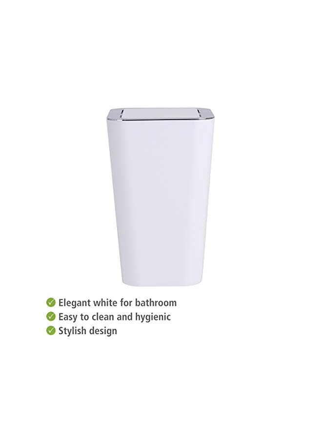 Wenko Candy Swing Cover Bin, Polystyrene, Home and Bathroom Waste Can, Lidded Dustbin, Lightweight & Sturdy, 6L Capacity, 18x28.5x18cm, White - Image 3