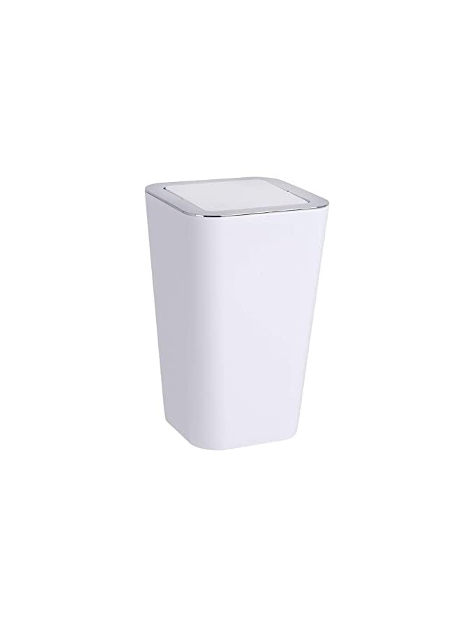 Wenko Candy Swing Cover Bin, Polystyrene, Home and Bathroom Waste Can, Lidded Dustbin, Lightweight & Sturdy, 6L Capacity, 18x28.5x18cm, White - Image 4