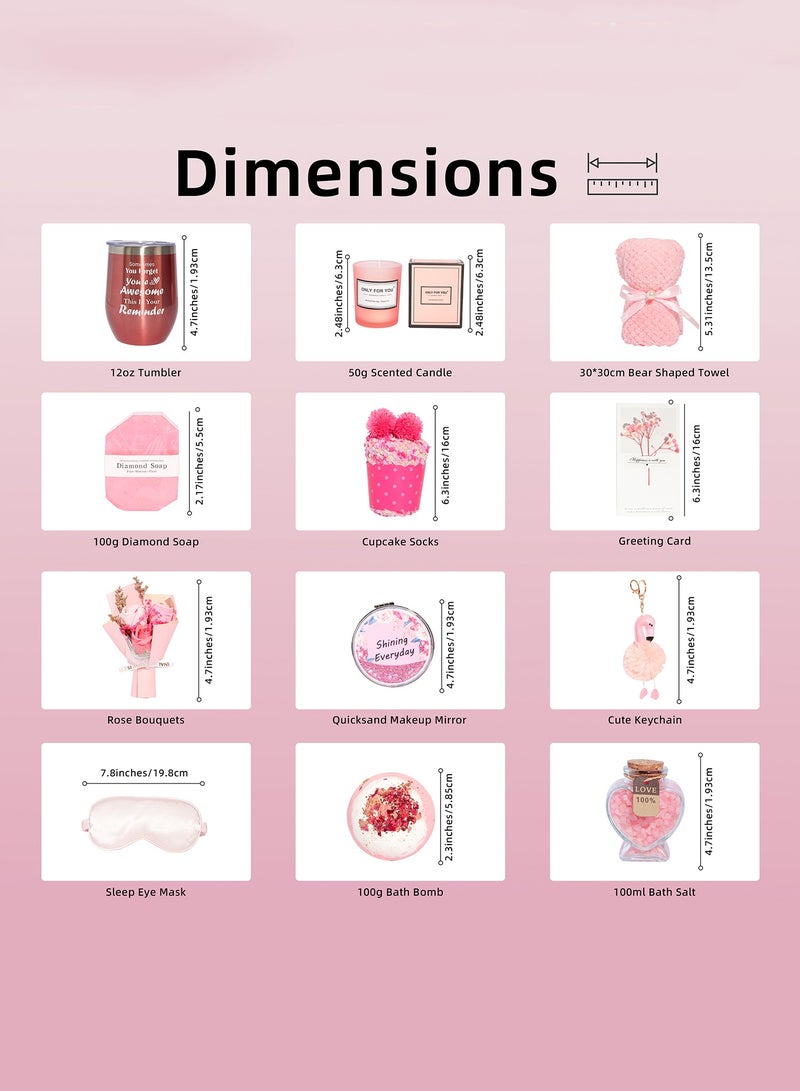 Thoraya All-in-One Gift Box for Wife & Best Friend, Unique and Multi-OccasionGifts Basket Ideas Pink Gifts Box for Her Relaxing Gift Set Self Care Gifts Birthday Presents Female Friendship Gifts for Best Friend Bestie Girlfriend Mom Wife Sister(Ramadan/Anniversary Gift for Her) - Image 3